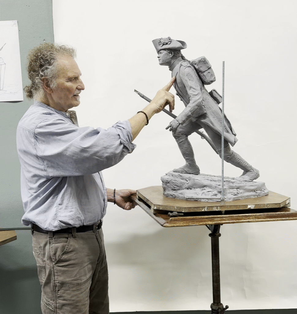 Tony Falcone with Model Statue