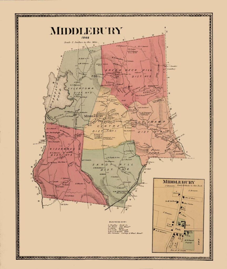 1868 Middlebury Map